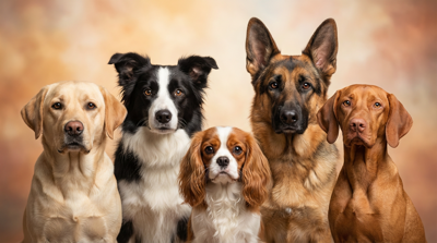 Pięć ras psów podatnych na lęk separacyjny: Labrador, Border Collie, Owczarek Niemiecki, Cavalier i Vizsla